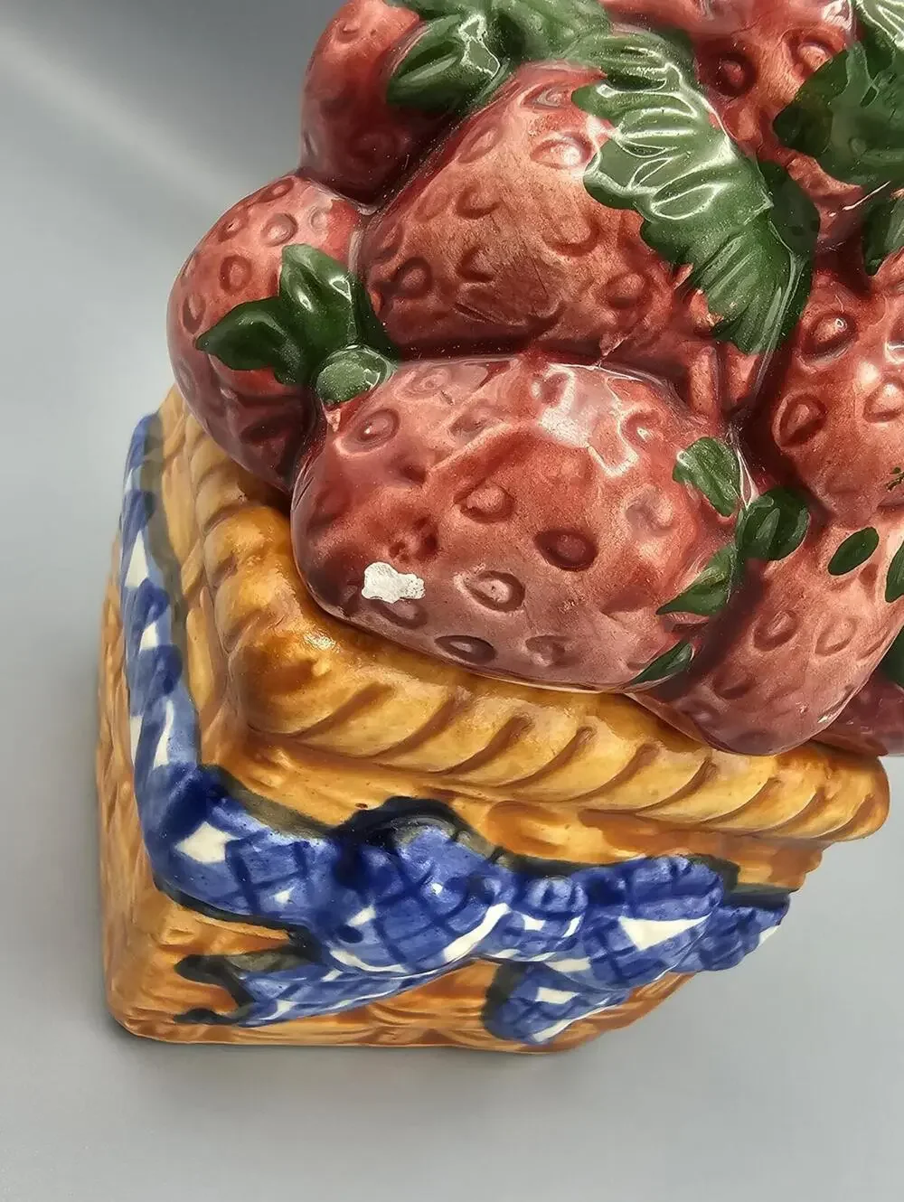Vintage Ceramic Strawberry Basket salt and pepper shakers